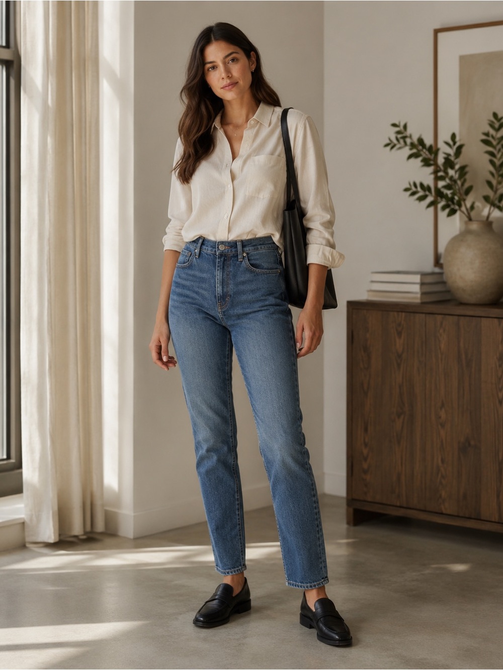 EVERLANE THE CHEEKE JEANS High Rise Size 28 Regular Stretch Cotton